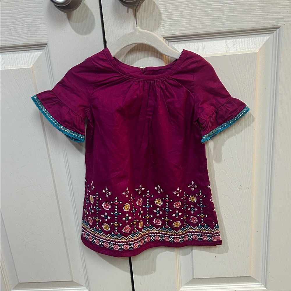 Genuine Kids Girls' Purple Embroidered Dress